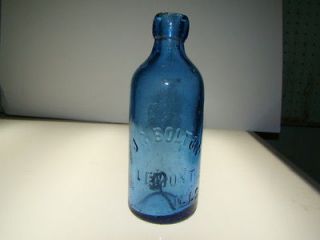 Rare Cobalt Blue J.G. Bolton Lemont ILL Hutchinson Soda Bottle