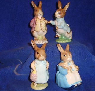 Vintage lot 4 BESWICK Beatrix Potters Peter Rabbit Mr. Benjamin Bunny 