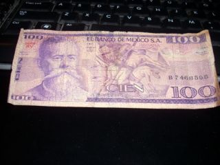 100 Pesos   Mexico   Paper Bill   Circulated
