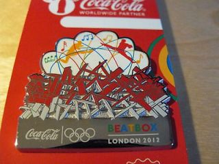 LONDON 2012 OLYMPICS COCA COLA Coke BEATBOX PIN, RARE ITEM, LAST ONE