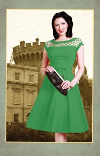 Bettie Page Clothing Alika Circle Dress in Green