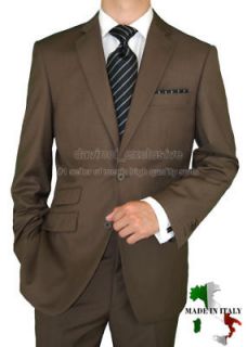 BIANCO BRIONI $1698 MADE IN ITALY MENS SUITS WOOL/SILK B2051 BROWN 40S