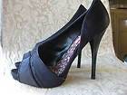 betsey johnson shoes high heel BLACK leather sandals 9