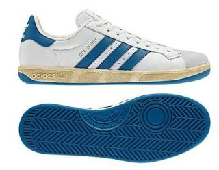 New Adidas Originals Mens GRAND PRIX Shoes Retro White Blue Gold 