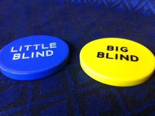 Large Little & Big Blind poker chips Small , All 2 Buttons Dealer 