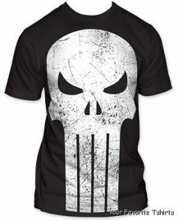   Licensed Marvel The Punisher Skull Logo Big Print Adult Shirt S XXL