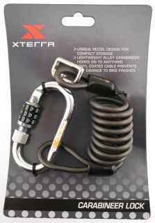 XTERRA CARABINEER Combination Lock Bike Cable 6mm NEW
