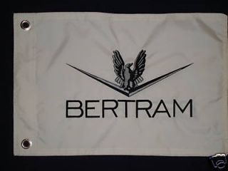 Bertram Boat white 12x18 Embroidered flag
