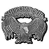SUPPORT OUR TROOPS leather jacket biker pin