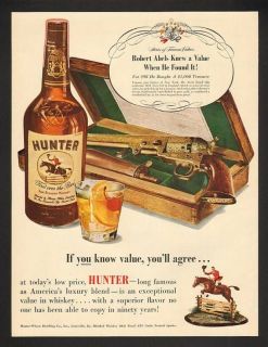 1950 Hunter Whiskey 1851 Navy Colt Pistol Print Ad