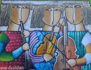 Painting Musicians Music Puerto Rico Dominican Cuban Folk Art by 