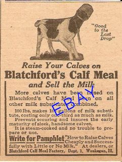 1917 BLATCHFORD CALF MEAL MILK REPLACER AD WAUKEGAN IL