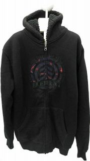   Water Fire Earth Boys L Sherpa Lined Hoodie Red Black Graphic Kids