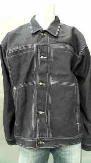 Johnny Blaze Mens XL Cotton Jean Jacket Dark Blue Logo Designer 