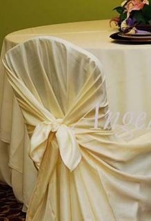 100 BRAND NEW White Satin Universal Chair Covers ~Wedding~