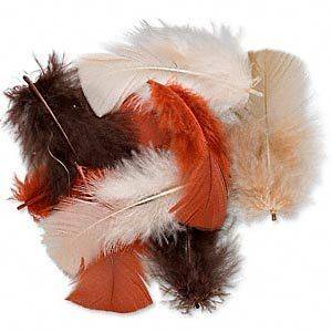 Lot of 140 Brown, Tan, Rust Assorted Mix Real Turkey Feathers 2   5 