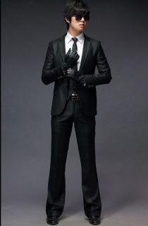 2012 New Men SlimFit Wedding Dress Suit Boy Casual Blazer 3Pcs 2Color 
