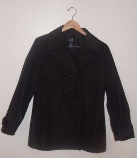 GAP Womens Peacoat Jacket Black Rain Coat Waterproof Polyester Medium 
