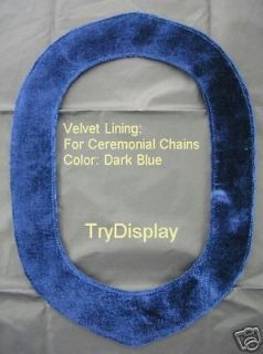 Dark Blue Velvet Chain Collar Lining Backing Masonic