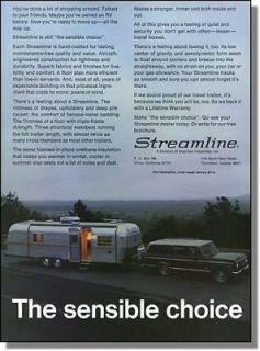 1974 Streamline travel trailer campers   The sensible choice photo ad