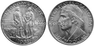 Half Dollar, 1937, Daniel Boone Bicentennial