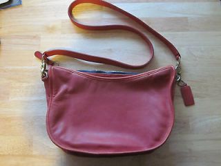 Vintage orange leather COACH bag purse satchel shoulder crossbody