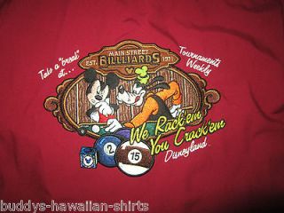 Disney Mens Shirt sz Small Bowling Mickey Goofy Disneyland Resort 