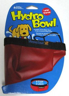 Hydro Bowl Travel Folding Dog Water Bowl ~ Large 8 Cup Size ~ Red