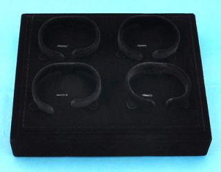 black bracelet Jewelry Box Black Velvet Color stand case tray set 