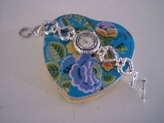 Silver Hearts Toggle Bracelet Watch New in Brighton Tin