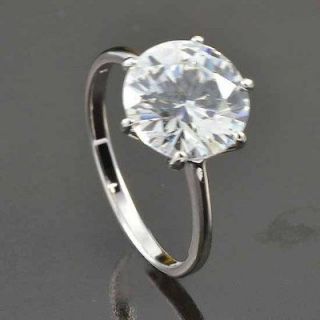 Brilliant 9k white gold filled flawless cz bridal ring,size 7,H092