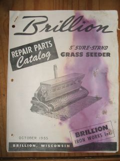 Brillion Repair Parts Catalog for 5 Sure Stanad Grass Seeder October 