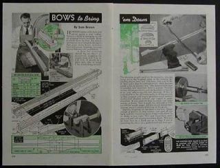 Flatbow Hunting Bow + Arrows 1945 How To build PLANS