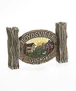 Boyds 2009 Boydsville Village Resin Logo Sign 4015168