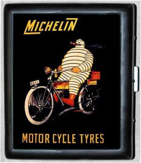 Michelin Tires Vintage Ad Metal Wallet ID Business Card Cigarette 
