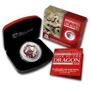   oz Silver Purple Dragon Coin BOX COA Brisbane ANDA Coin Show Special