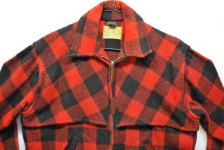 VTG 50s Duxbak Red Buffalo Lumberjack Jacket Coat THICK HUNTING Mens 
