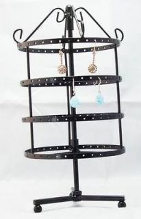   holes black color rotating earrings jewelry display stand rack holder