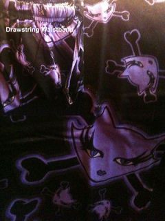 Gothic Clothing   Womens Bad Kitty Lounge Pants   Very Cute Kitty 