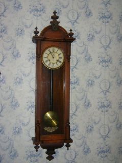 Antique All Original Ansonia Capital Wall Regulator Clock 