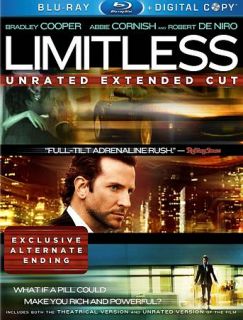 Limitless Blu ray Disc, 2011, 2 Disc Set, Unrated Includes Digital 