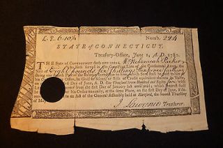 REVOLUTIONARY WAR 1780 CONNECTICUT   CONTINENTAL ARMY PAY VOUCHER FOR 