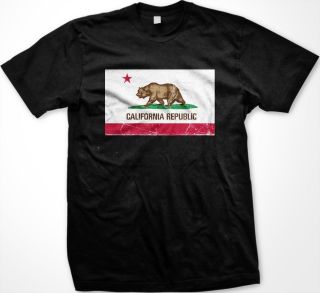 California Republic Mens T Shirt State Bear Flag Revolt Political Tee