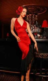 Pinup Couture Taffeta Salsa Dress in Red and Black, 