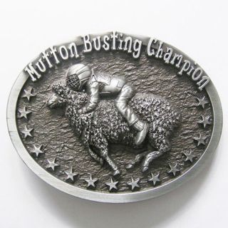 mutton busting champion sheep riding enameled belt buckle WT106AS