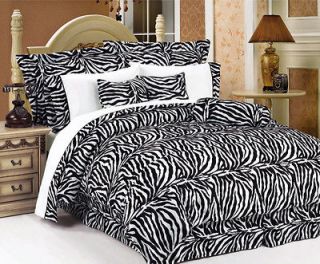 7Pc Cal King Zebra Animal Kingdom Bedding Comforter Set