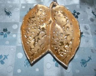 Two Sided 22K Weeping Bright Gold Painted Nut Dish