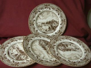 Johnson Brothers China Dinnerware in The Historic America Brown set of 