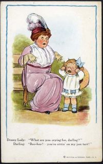CRYING CHILD & LADY   GRACE DRAYTON Postcard   1912