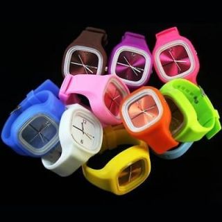   10pcs Fashion Unisex Jelly Candy Sports Quartz Wrist Watch,WG12